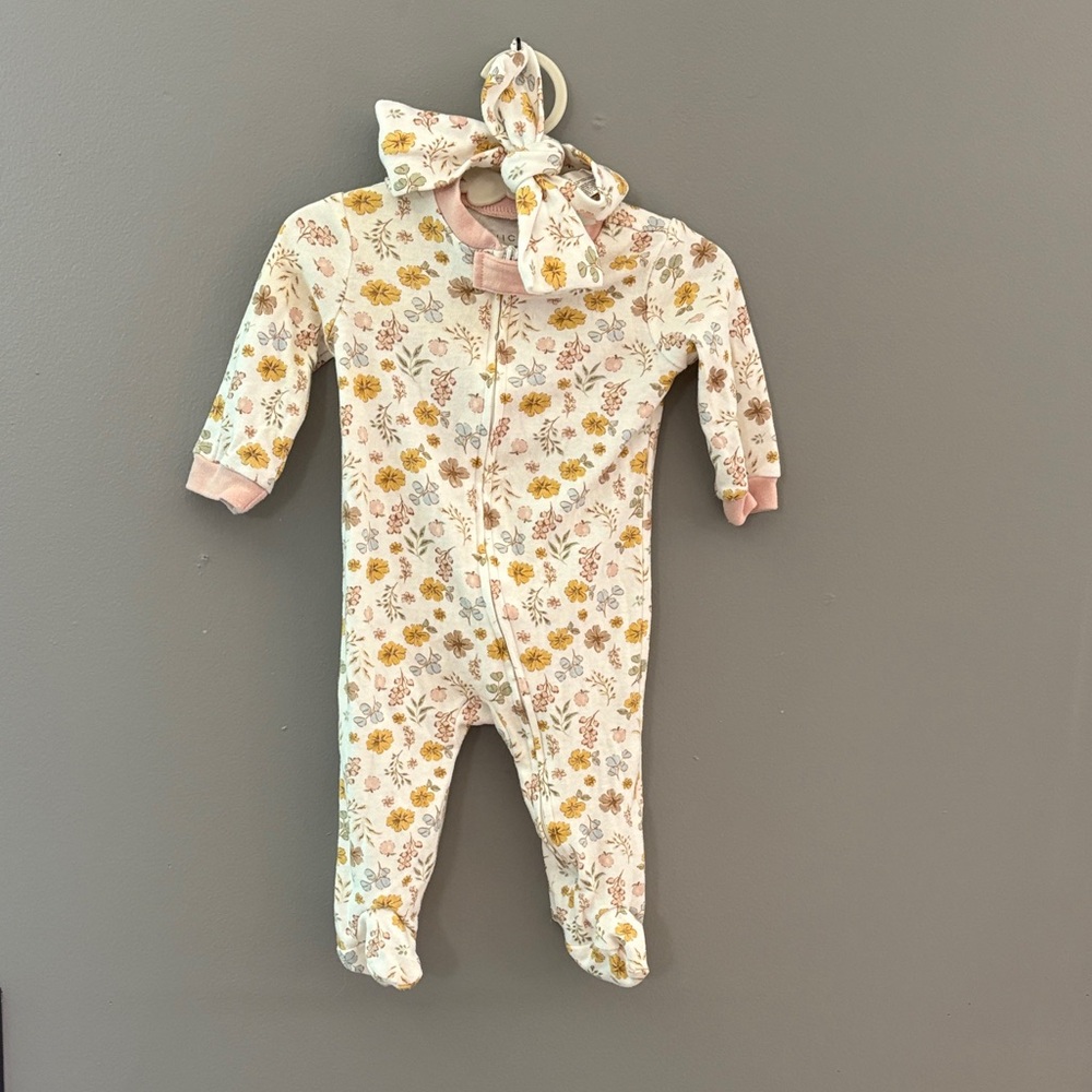 Chick Pea Floral One Piece with Headband